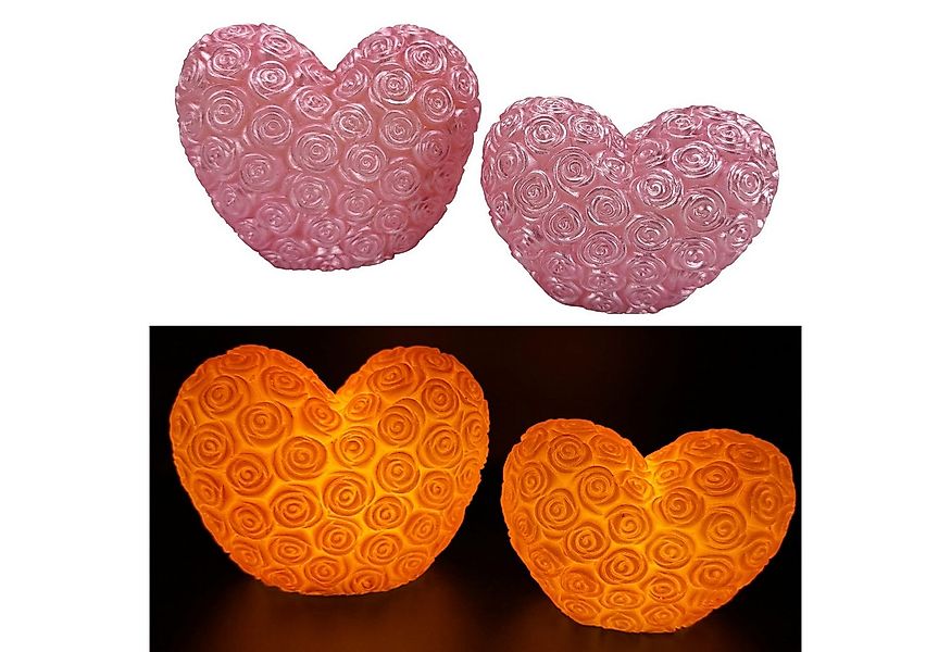 Online-Fuchs LED-Kerze - 2 Deko Herzen aus Echtwachs Rosenblüten und 6-Stun günstig online kaufen