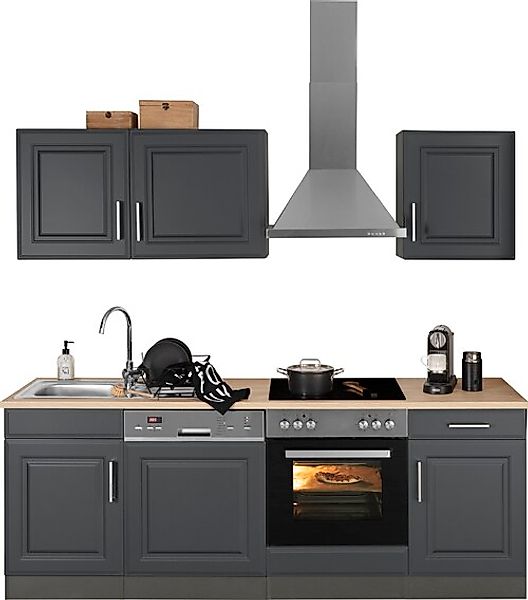 HELD MÖBEL Küchenzeile »Stockholm«, Breite 220 cm, mit hochwertigen MDF Fro günstig online kaufen