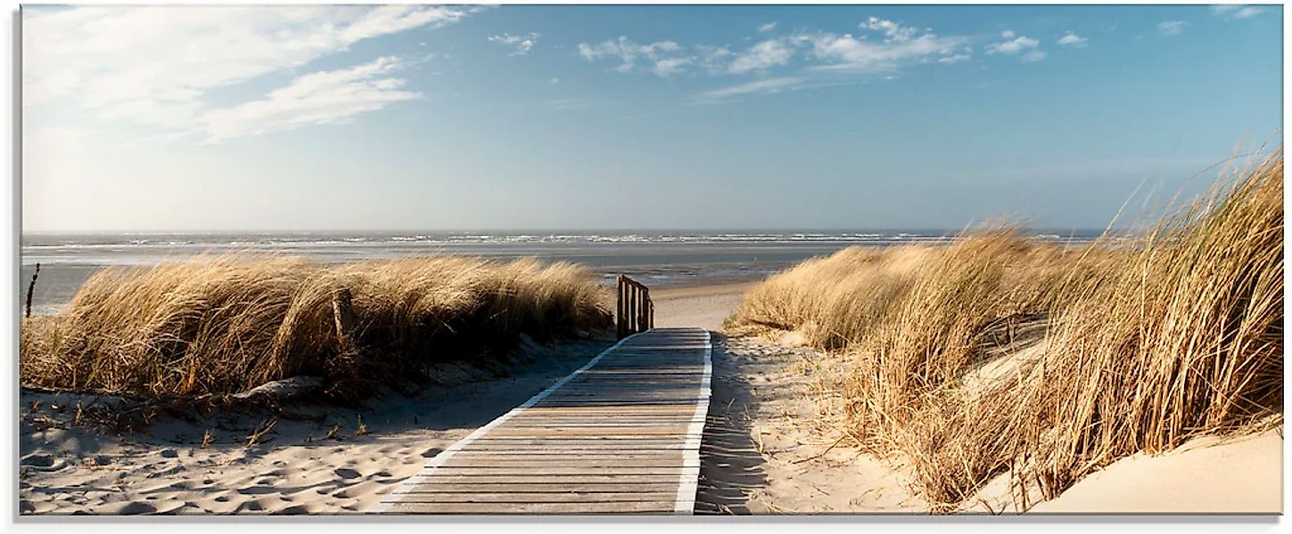 Artland Glasbild "Nordseestrand auf Langeoog - Steg", Strand, (1 St.), in v günstig online kaufen