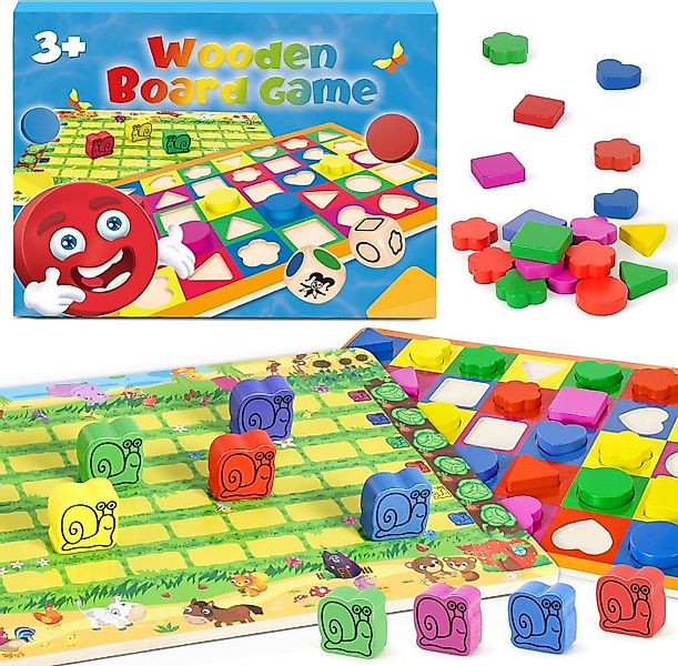 POPOLIC Lernspielzeug Brettspiele - Kinderspiel 2 in 1 Brettspiel und Gesel günstig online kaufen