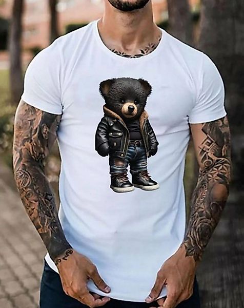 RMK T-Shirt RMK T-Shirt Herren T-Shirt Basic Rundhals mit Gangster Teddybär günstig online kaufen