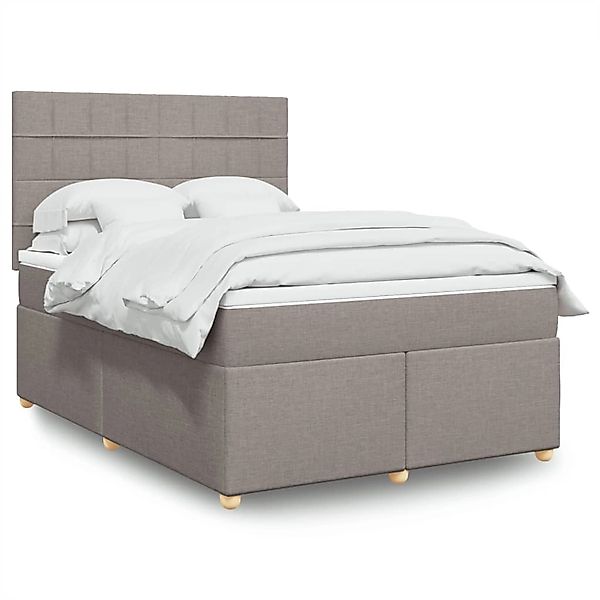 vidaXL Boxspringbett mit Matratze Taupe 140x200 cm Stoff 3293607 günstig online kaufen