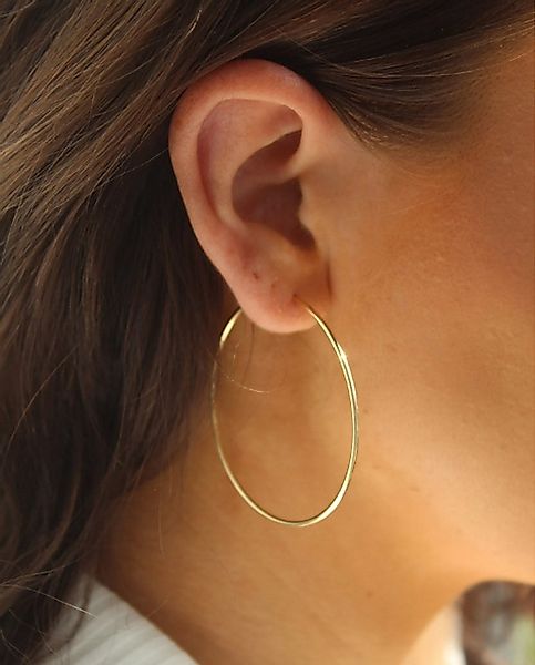 GOLDEN Paar Creolen 14K Gold Creolen, große minimalistische 925 Silber Creo günstig online kaufen