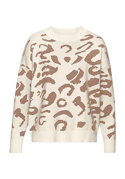 LASCANA Jacquardpullover mit Leomuster, Strickpullover, Animalprint, günstig online kaufen