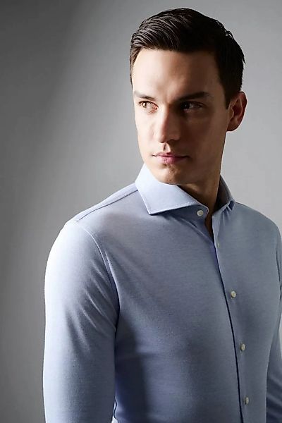 DESOTO Essential Hemd Hai Piqué Hellblau - Größe 39 günstig online kaufen
