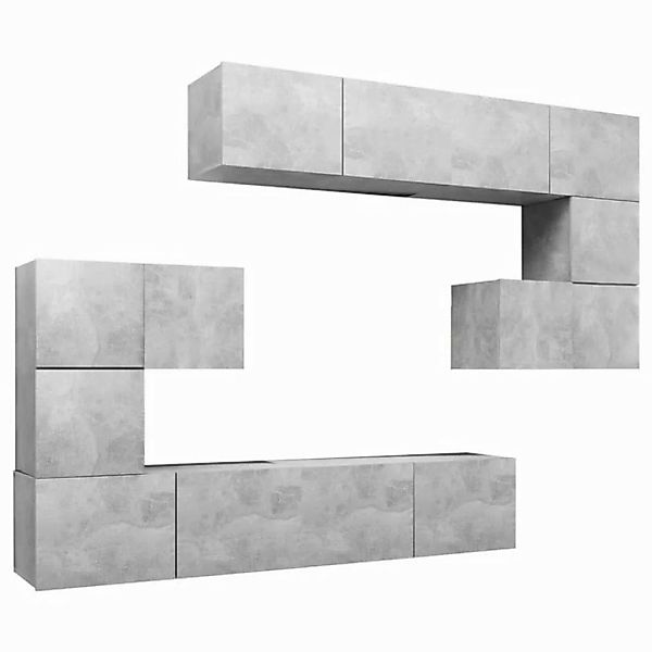 furnicato TV-Schrank 8-tlg. TV-Schrank-Set Betongrau Holzwerkstoff (1-St) günstig online kaufen