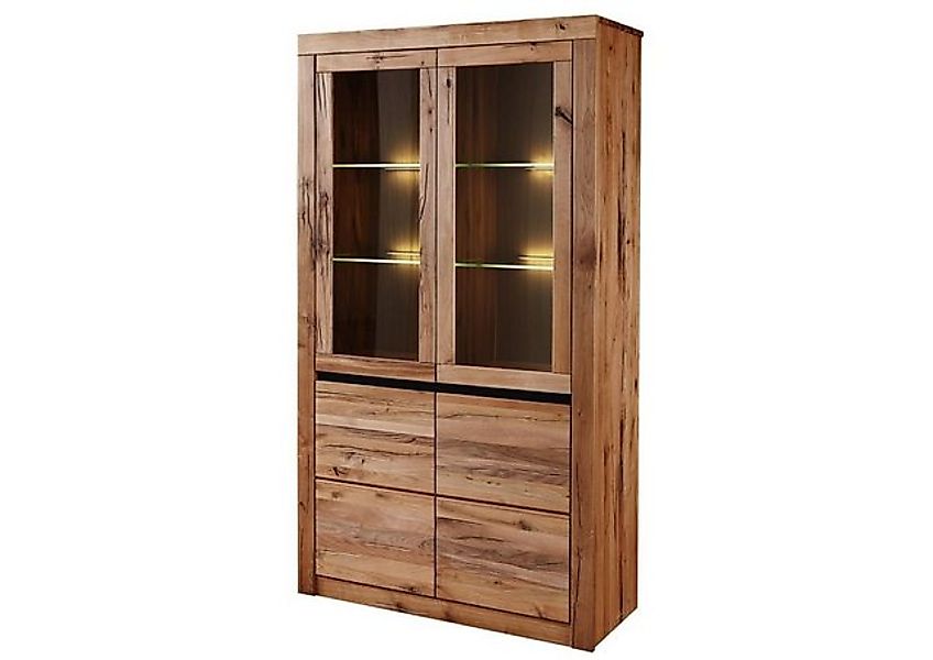 Massivmoebel24 Standvitrine (Vitrine Wild-/Zerreiche 105x42x190 natur geölt günstig online kaufen