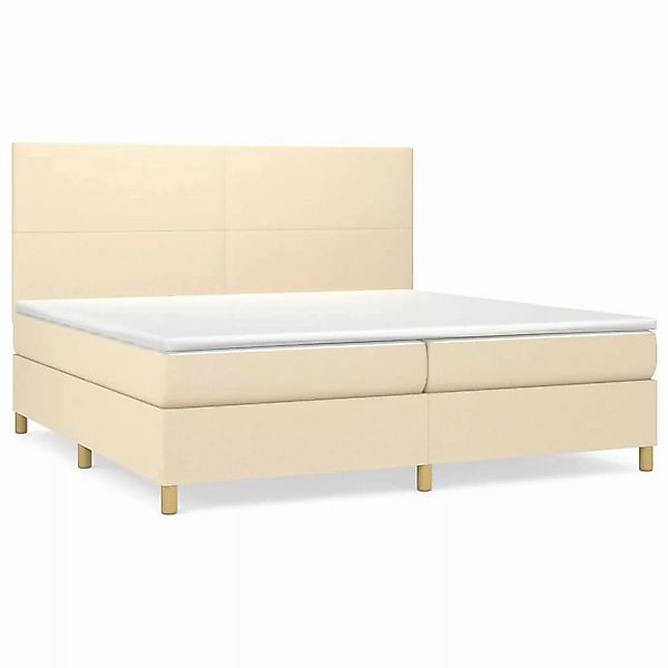 vidaXL Boxspringbett mit Matratze Creme 200x200 cm Stoff1388086 günstig online kaufen