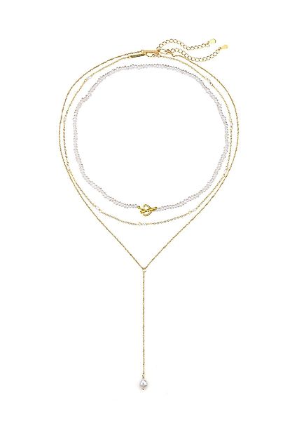 Hey Happiness Perlenketten-Set 3er Layer Silber günstig online kaufen