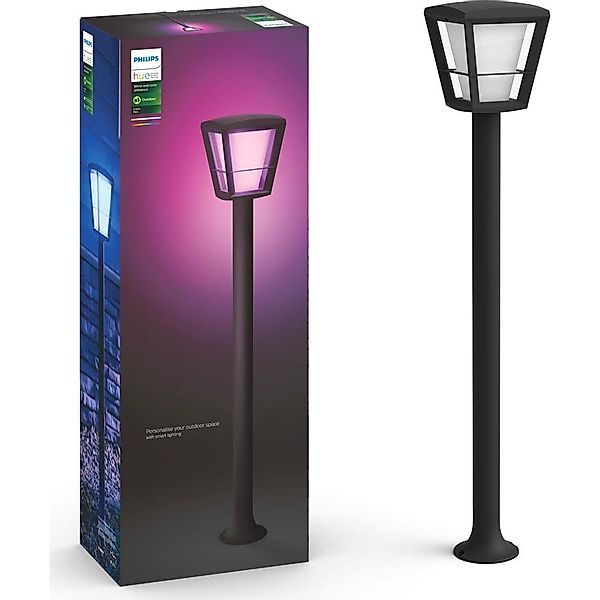 Philips Hue White & Color Ambiance Econic - Wegeleuchte, schwarz günstig online kaufen