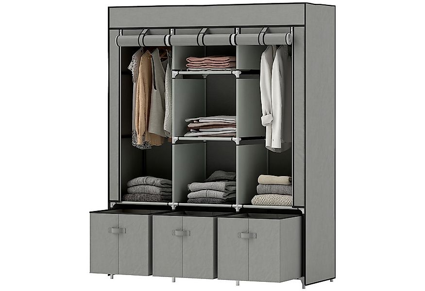 furnicato Kleiderschrank Stoffschrank Vlies Faltschrank 125x43x162,5 cm Hel günstig online kaufen