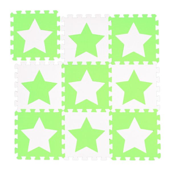 relaxdays Spielmatte Puzzlematte Sterne, Weiß-Grün günstig online kaufen