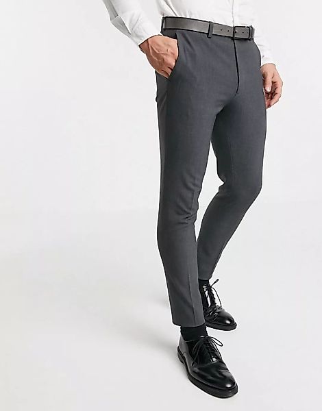 ASOS DESIGN – Superenge Anzughose aus Vierwege-Stretch in Anthrazit-Grau günstig online kaufen
