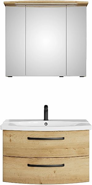 Saphir Badmöbel-Set "Serie 4010 2-teilig Keramik-Waschtisch mit LED-Spiegel günstig online kaufen