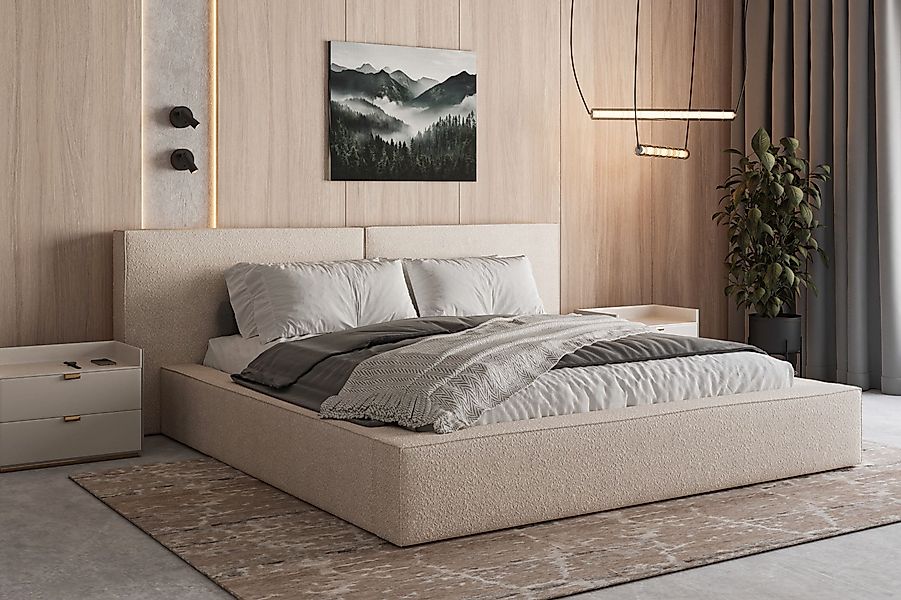MOEBLO Polsterbett aus Bouclé Bett 06 günstig online kaufen