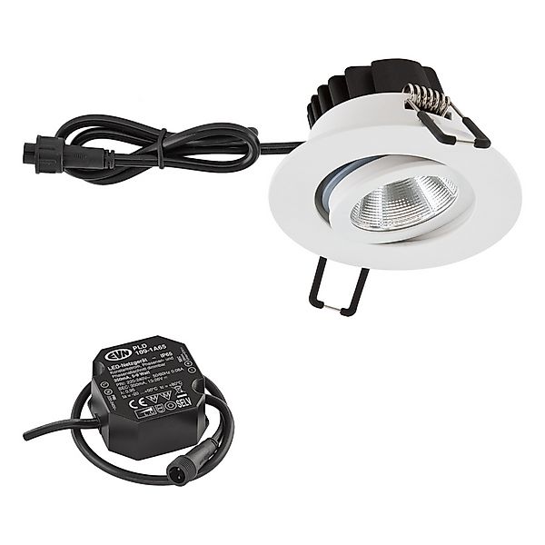 EVN Lichttechnik P-LED Deckeneinbauleuchte 3000K IP65 230V ws PC650N60102 günstig online kaufen