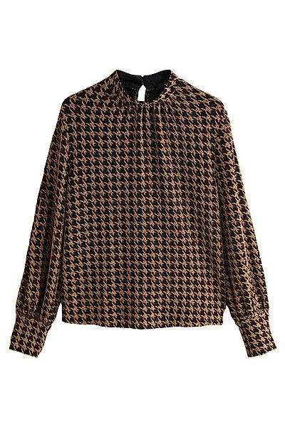 Next Langarmbluse Langärmelige, hochgeschlossene Jacquard-Bluse (1-tlg) günstig online kaufen