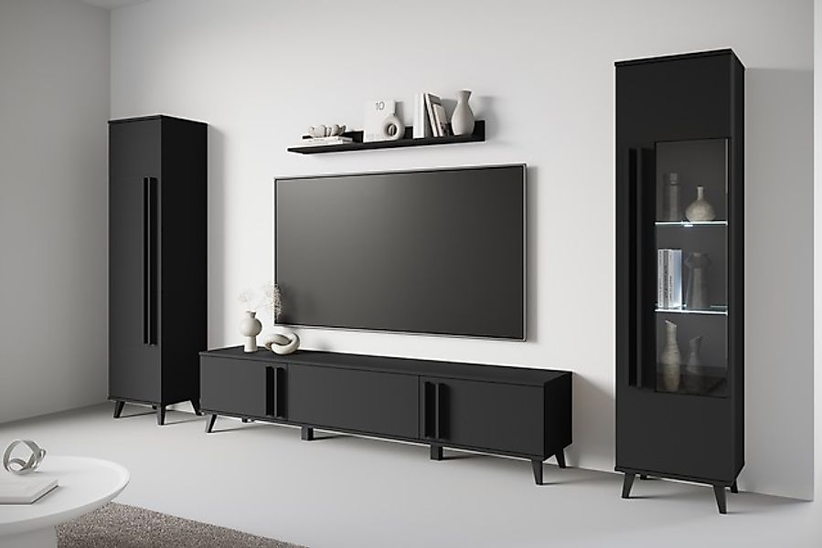 INOSIGN Wohnwand »Helsinki, Modernes Set mit verglaster Vitrine«, (Komplett günstig online kaufen