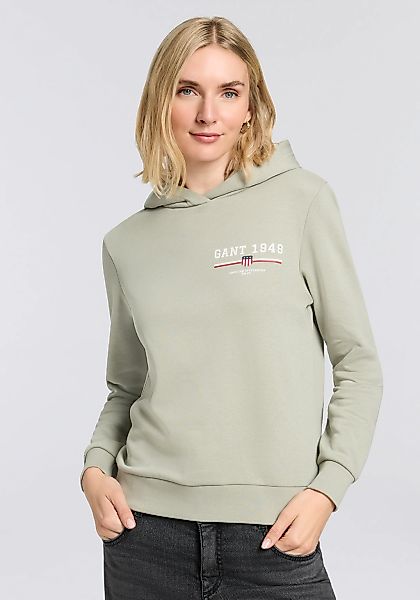 Gant Hoodie "REG GRAPHIC HOODIE", gerippte Abschlüsse, Kapuze ohne Kordel günstig online kaufen