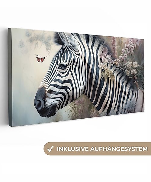 OneMillionCanvasses® Leinwandbild Panorama Zebra - Wilde günstig online kaufen