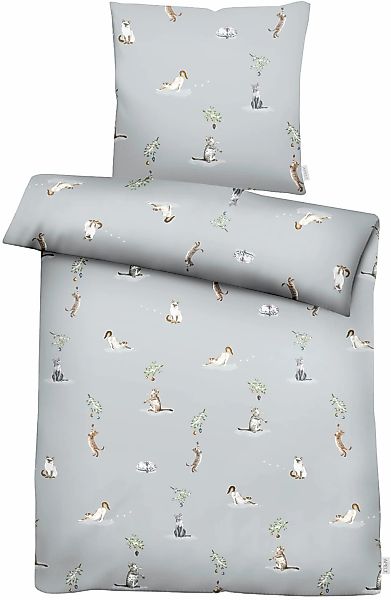 APELT Bettwäsche "Cats GOTS" 2 Stk. tlg. Katzenmotive günstig online kaufen