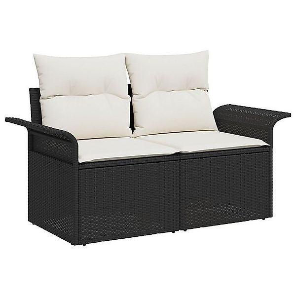vidaXL Loungesofa 5-teiliges Garten-Sofaset mit Kissen in Schwarz aus Poly- günstig online kaufen