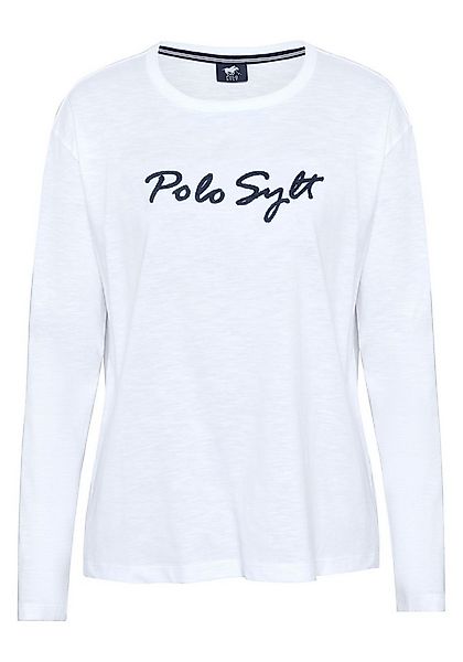 Polo Sylt Langarmshirt mit gesticktem Logo-Schriftzug günstig online kaufen