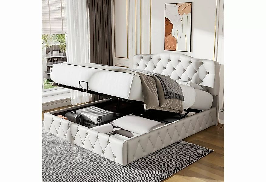 MODFU Polsterbett Doppelbett Bett hydraulisches Funktionsbett (mit Lattenro günstig online kaufen