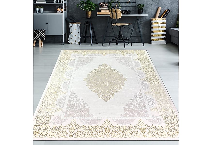 TeppichHome24 Teppich Designer Teppich mit Orientalischem Muster in weiß go günstig online kaufen