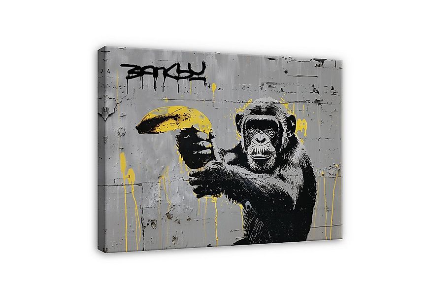 Wallarena Leinwandbild Bilder Banksy Abstrakt Graffiti Affe Wandbild Leinwa günstig online kaufen