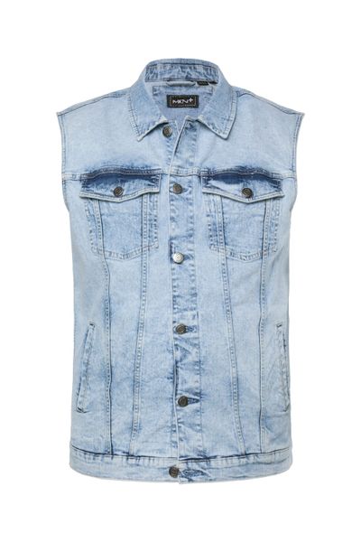 Men Plus Steppweste Men+ Jeansweste Knopfleiste günstig online kaufen