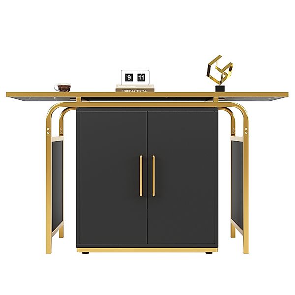 MODFU Esstisch mit goldenen Griffen (Küchentisch günstig online kaufen