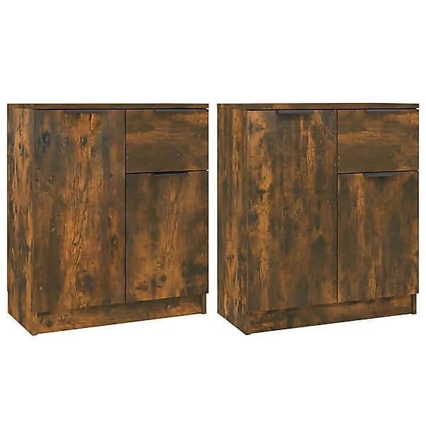 vidaXL Sideboards 2 Stk Räuchereiche 60x30x70 cm Holzwerkstoff 3115817 günstig online kaufen