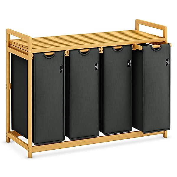AdelDream Wäschekorb mit Bambusrahmen,200 l, 4 günstig online kaufen