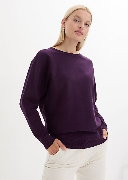 bonprix Strickpullover "Pullover mit Fledermausärmeln" Pullover mit Flederm günstig online kaufen