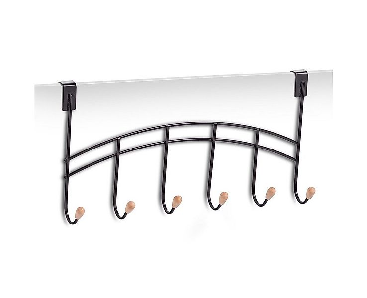 Zeller Present Türgarderobe Türhänger m. 6 Haken, Metall/Holz, schwarz, 41 günstig online kaufen