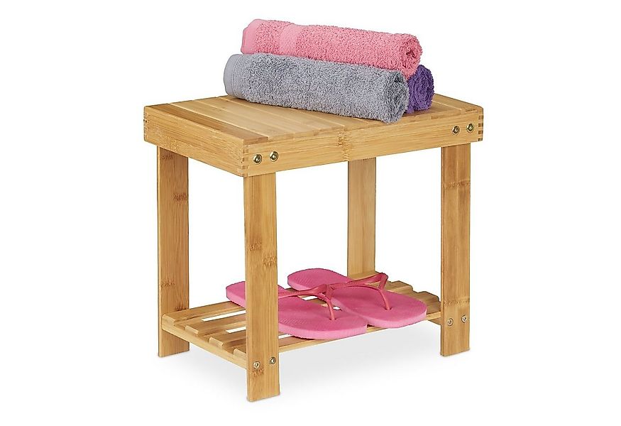 relaxdays Kinderhocker Große Fußbank aus Bambus günstig online kaufen