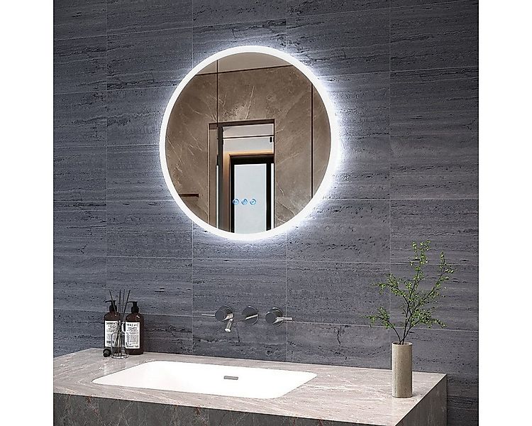 AQUALAVOS Badspiegel Badezimmerspiegel Rund Spiegel mit LED Beleuchtung Φ 6 günstig online kaufen