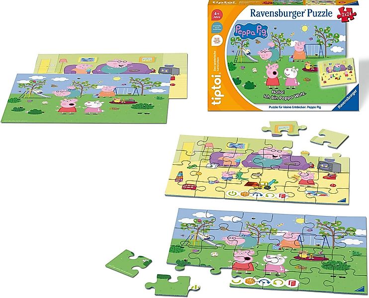 Ravensburger Puzzle tiptoi® Puzzle für kleine Entdecker: Peppa Pig, 24 Puzz günstig online kaufen