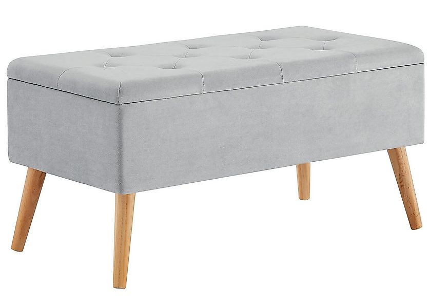 Zedelmaier Sitztruhe Sitztruhe Sitzhocker Fußhocker mit Stauraum LeinenDeck günstig online kaufen