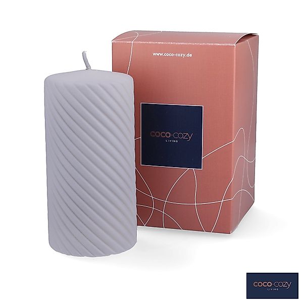coco+cozy Stumpenkerze Stumpenkerzen Carla - grau, günstig online kaufen