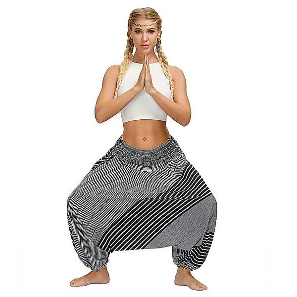 AUKUU Loungepants Bohemian-Stil, bedruckte Yogahose, hohe Taille, lockere H günstig online kaufen