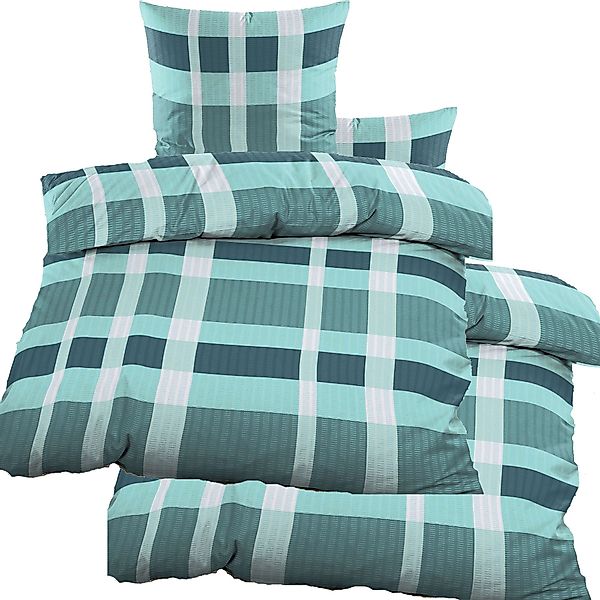 KH-Haushaltshandel Bettwäsche 4-tlg. Seersucker Bettwäsche, 2x(135x200 günstig online kaufen