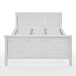 Weißes Landhausbett aus Kiefer Massivholz 94 cm Kopfteil günstig online kaufen