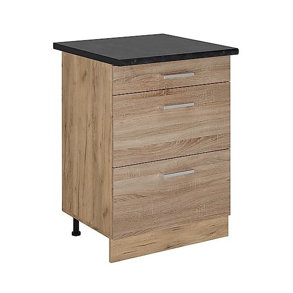 Vicco Unterschrank R-Line, Sonoma/Goldkraft Eiche, 60 cm mit Schubladen, AP günstig online kaufen