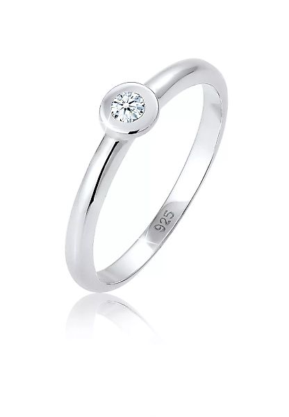 Elli DIAMONDS Diamantring "Solitär Verlobung Diamant (0.06 ct.) 925 Silber" günstig online kaufen