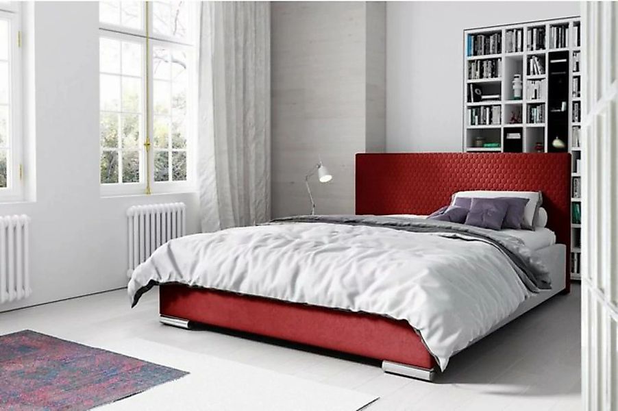 JVmoebel Bett, Bettrahmen Doppelbett Bett Rot Ehebett Betten Polsterbett günstig online kaufen