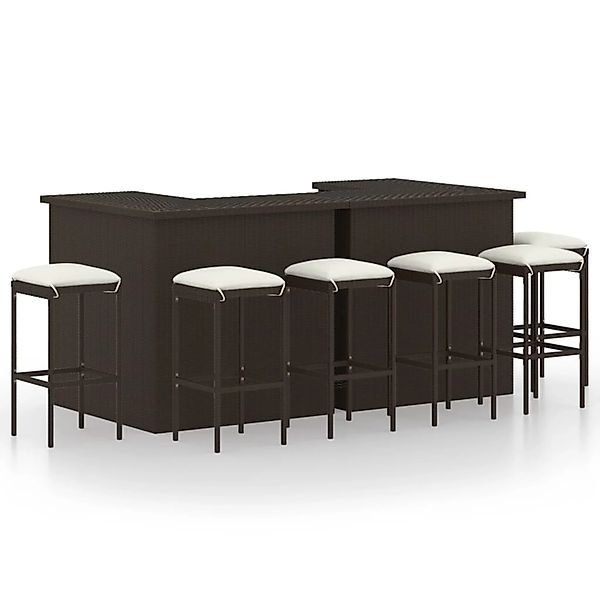vidaXL Gartenlounge-Set 8-tlg. Gartenbar-Set mit Kissen günstig online kaufen