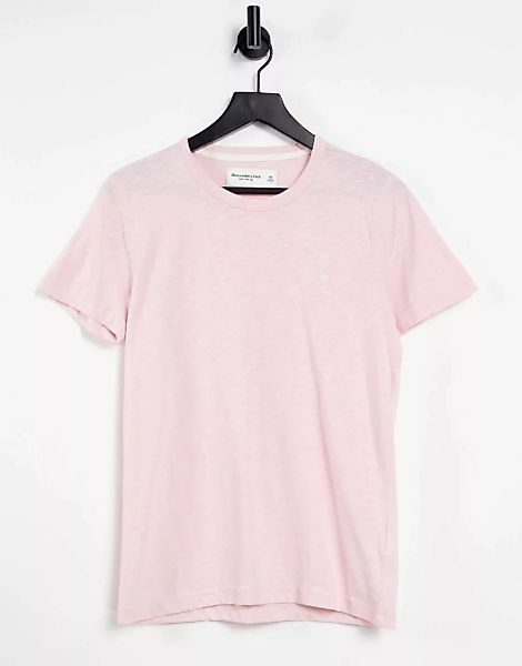 Abercombie & Fitch – T-Shirt in Rosa mit Logo günstig online kaufen