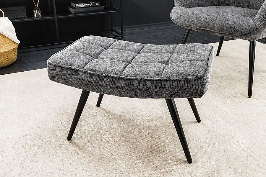 riess-ambiente Fußhocker SCANDINAVIA grau - Strukturstoff, Metallbeine, Sch günstig online kaufen